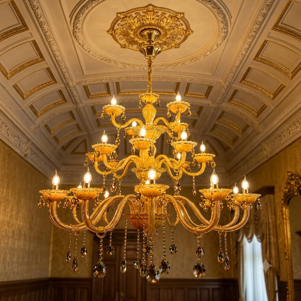 Amber Crystal Chandelier