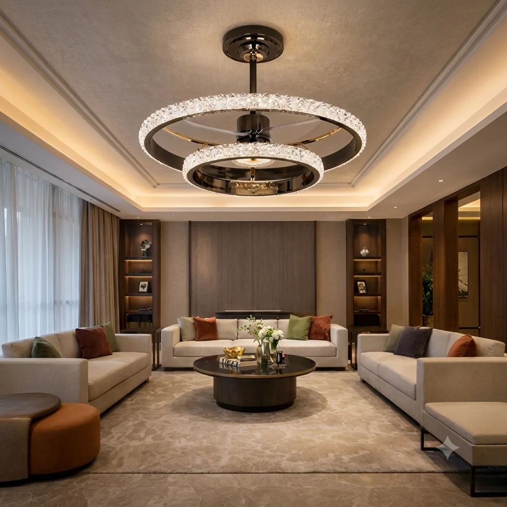 Modern Ring LED Chandelier Ceiling Fan
