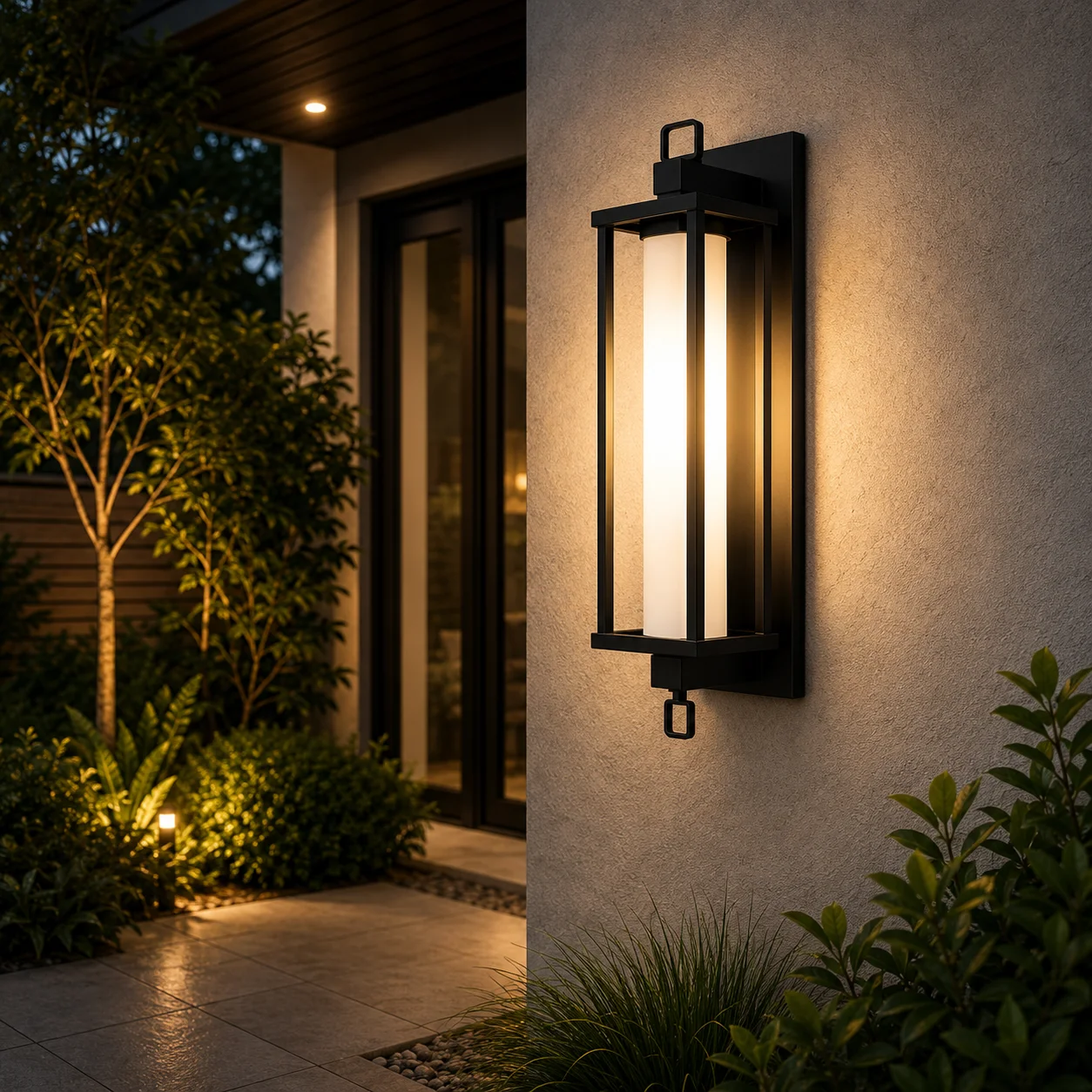 Modern Rectangular Lantern Outdoor Wall Sconce
