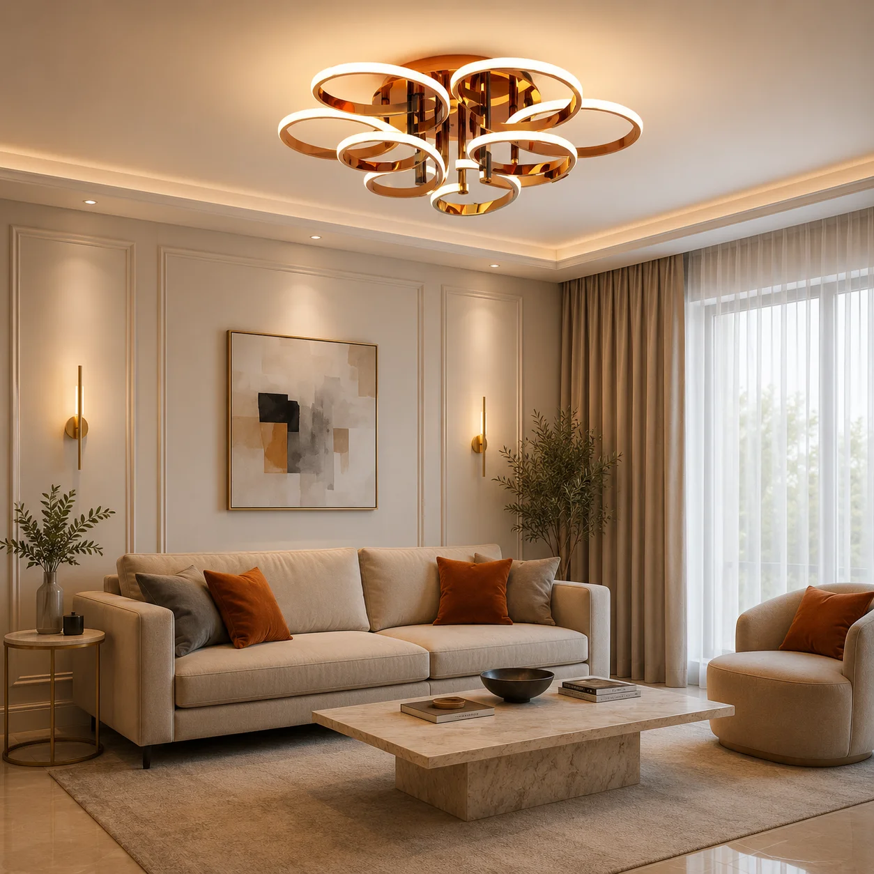 Stello Multi-Ring LED Ceiling Chandelier